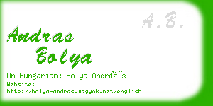 andras bolya business card